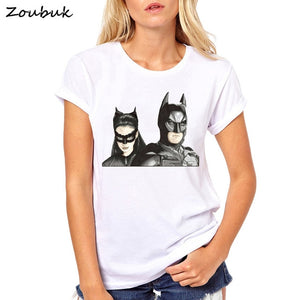 Summer Anime Cartoon Batman and Catwoman T Shirt