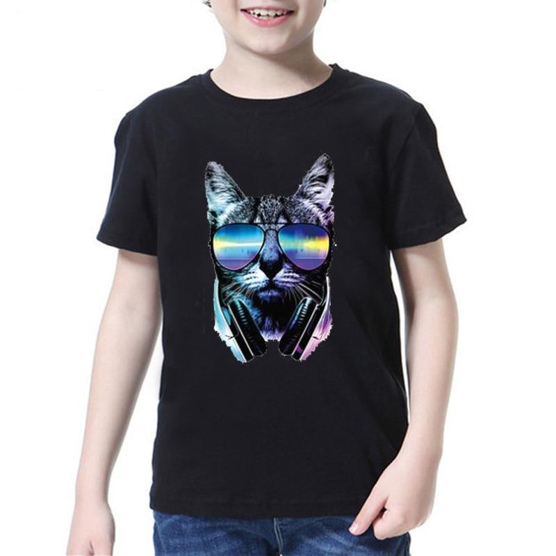 T Shirt 3D Cool DJ Cat Boys